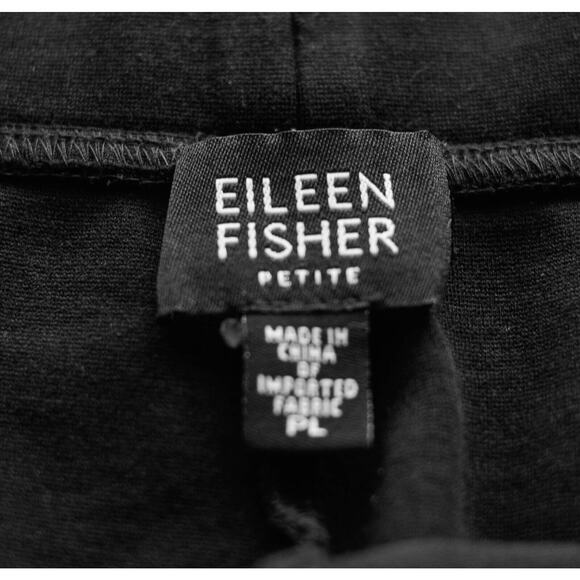 Eileen Fisher Black Stretch Chino Pant Elastic Waistband Sz Petite Large PL - Picture 4 of 4